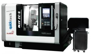 Compact S-32 ATM 9-Axis Twin Spindle Mill-Turn Center from Quicktech See it at IMTS 2018 Booth S-338536