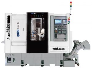 READ FULL RELEASE Quicktech i-42 ROBO/ i-60 ROBO 4-Axis Mill/Turn Centers Feature integrated 6-Axis Robot and Optional B-Axis