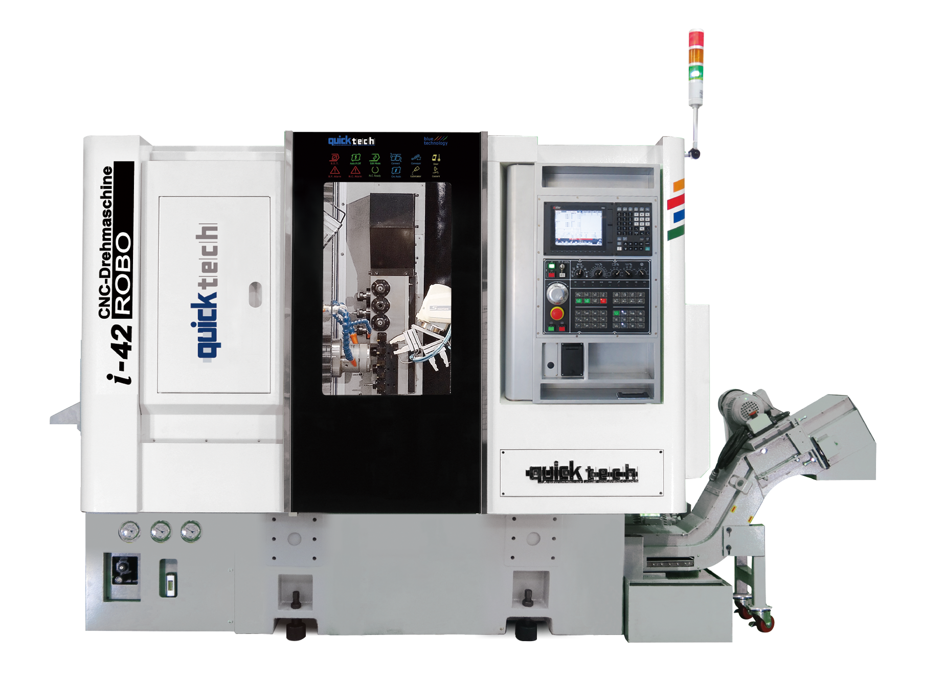 QuickTECH i-42 / i-60 ROBO 4-Axis Mill/Turn Centers with Integrated 6-Axis Robot & Opt. B-Axis
