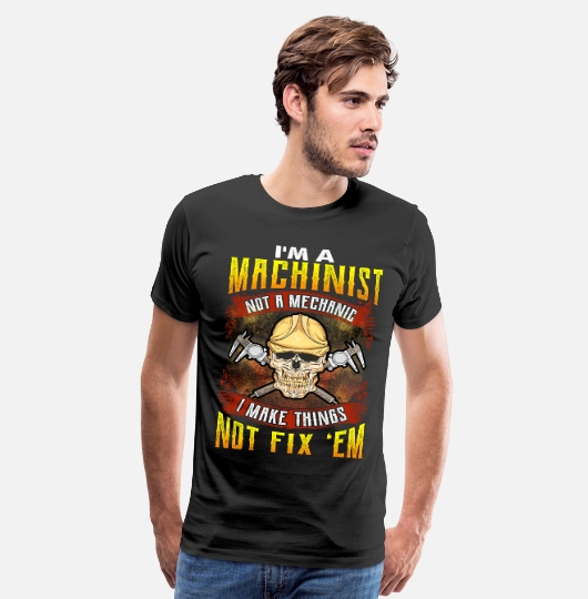 CNC Operator Machinist Skull Premium Men’s T-Shirt