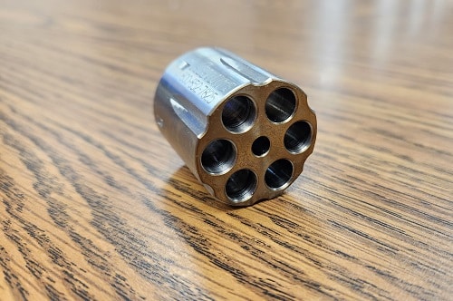 Revolver cylinder made on Quicktech Mill/Turn Center