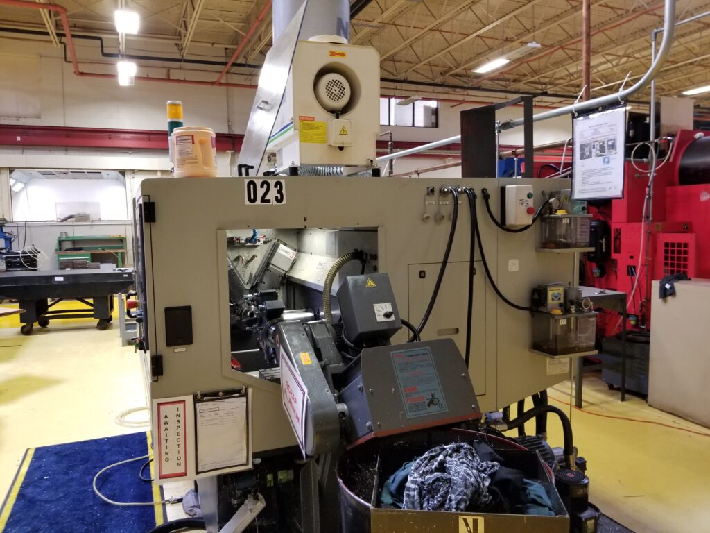 Lico Lnt51S-S3 Multi-Slide Cnc Screw Machine Side View With Chip Conveyor