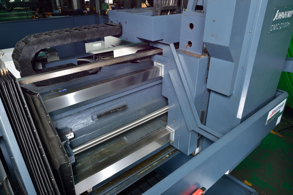 Dmc 2100H On Factory Floor Showing Box Ways And Ballscrew Full Closure